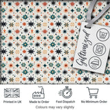 Retro Mid Century Starburst Seamless Pattern Vintage Holiday Background Digital Print Fabric by the Metre UK Sewing Quilting Textile