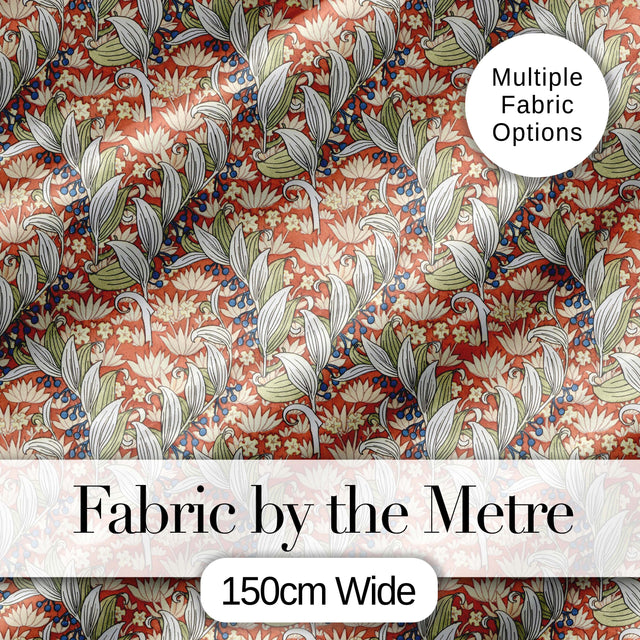 Vintage Botanical Lily Floral Seamless Pattern Classic Art Nouveau Style Digital Print Fabric by the Metre UK Sewing Quilting Textile
