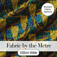 Golden Birds and Wisteria Floral Seamless Pattern Art Nouveau Nature Design Digital Print Fabric by the Metre UK Sewing Quilting Textile