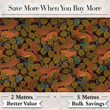 Woodland Squirrel Forest Leaves Seamless Pattern Autumn Nature Design Digital Print Fabric by the Metre UK Sewing Quilting Textile