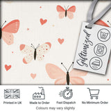 Soft Butterfly Hearts Pastel Seamless Pattern Cute Romantic Design Digital Print Fabric by the Metre UK Sewing Quilting Textile