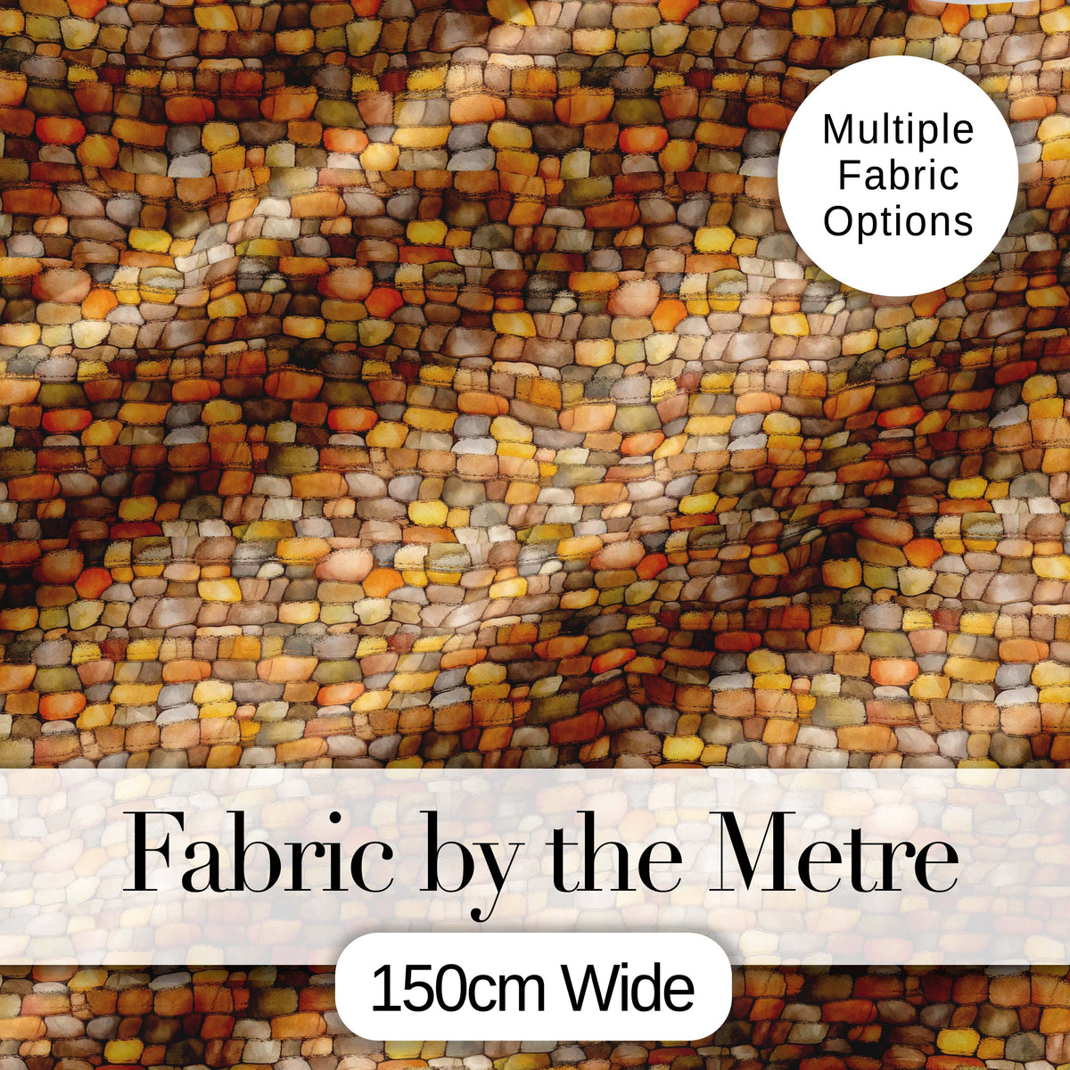 Golden Brown Pebble Stone Seamless Pattern Earth Tone Rock Texture Digital Print Fabric by the Metre UK Sewing Quilting Textile