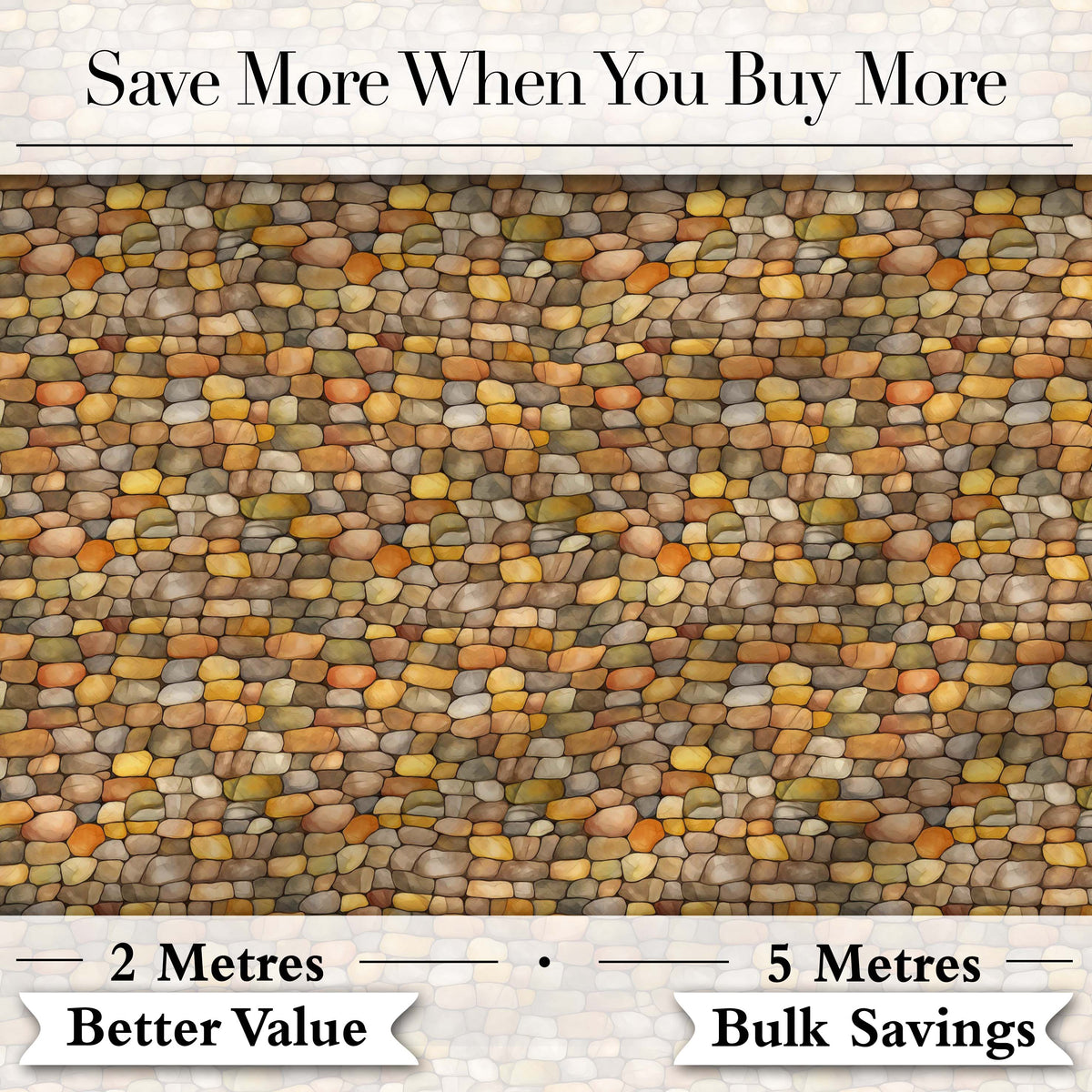 Golden Brown Pebble Stone Seamless Pattern Earth Tone Rock Texture Digital Print Fabric by the Metre UK Sewing Quilting Textile