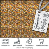 Golden Brown Pebble Stone Seamless Pattern Earth Tone Rock Texture Digital Print Fabric by the Metre UK Sewing Quilting Textile