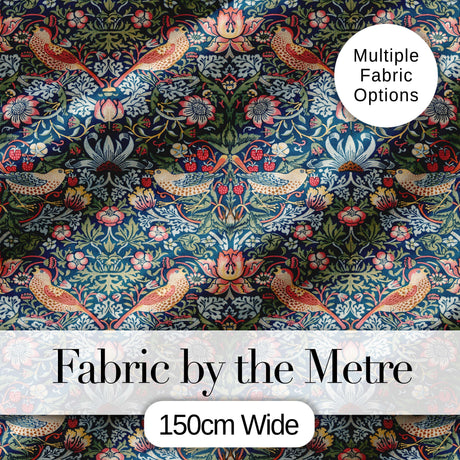 Vintage Floral Birds Strawberry Seamless Pattern Classic Garden Design Digital Print Fabric by the Metre UK Sewing Quilting Textile