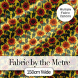 Retro Orange Sunflower Floral Seamless Pattern Vintage Botanical Garden Design Digital Print Fabric by the Metre UK Sewing Quilting Textile
