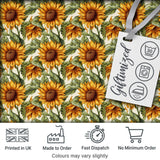 Realistic Sunflower Floral Seamless Pattern Detailed Botanical Garden Design Digital Print Fabric by the Metre UK Sewing Quilting Textile