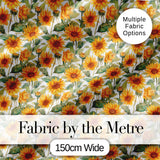 Soft Yellow Sunflower Floral Seamless Pattern Light Botanical Garden Design Digital Print Fabric by the Metre UK Sewing Quilting Textile