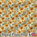 Soft Yellow Sunflower Floral Seamless Pattern Light Botanical Garden Design Digital Print Fabric by the Metre UK Sewing Quilting Textile