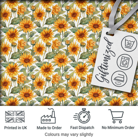 Soft Yellow Sunflower Floral Seamless Pattern Light Botanical Garden Design Digital Print Fabric by the Metre UK Sewing Quilting Textile