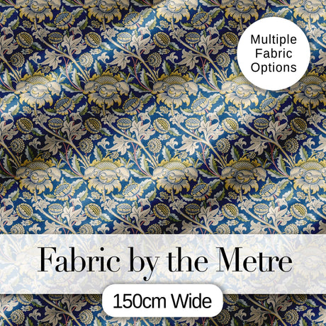 Vintage Blue Floral Leaf Seamless Pattern Classic Botanical Garden Design Digital Print Fabric by the Metre UK Sewing Quilting Textile