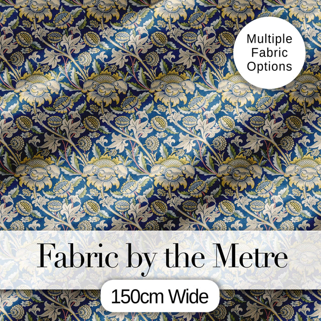 Vintage Blue Floral Leaf Seamless Pattern Classic Botanical Garden Design Digital Print Fabric by the Metre UK Sewing Quilting Textile
