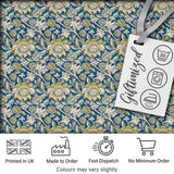 Vintage Blue Floral Leaf Seamless Pattern Classic Botanical Garden Design Digital Print Fabric by the Metre UK Sewing Quilting Textile