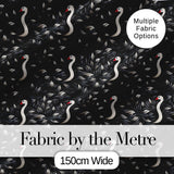Modern Black Swan Abstract Seamless Pattern Stylish Feather Design Digital Print Fabric by the Metre UK Sewing Quilting Textile
