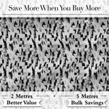 Abstract Black White Textured Brushstroke Pattern Seamless Digital Print Fabric by the Metre UK Sewing Quilting Textile