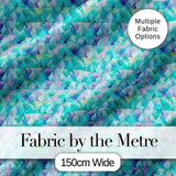 Modern Geometric Watercolor Shapes in Teal Purple Seamless Digital Print Fabric by the Metre UK Sewing Quilting Textile