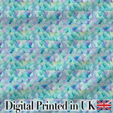 Modern Geometric Watercolor Shapes in Teal Purple Seamless Digital Print Fabric by the Metre UK Sewing Quilting Textile