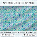 Modern Geometric Watercolor Shapes in Teal Purple Seamless Digital Print Fabric by the Metre UK Sewing Quilting Textile