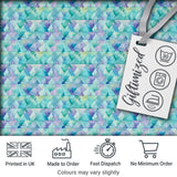 Modern Geometric Watercolor Shapes in Teal Purple Seamless Digital Print Fabric by the Metre UK Sewing Quilting Textile