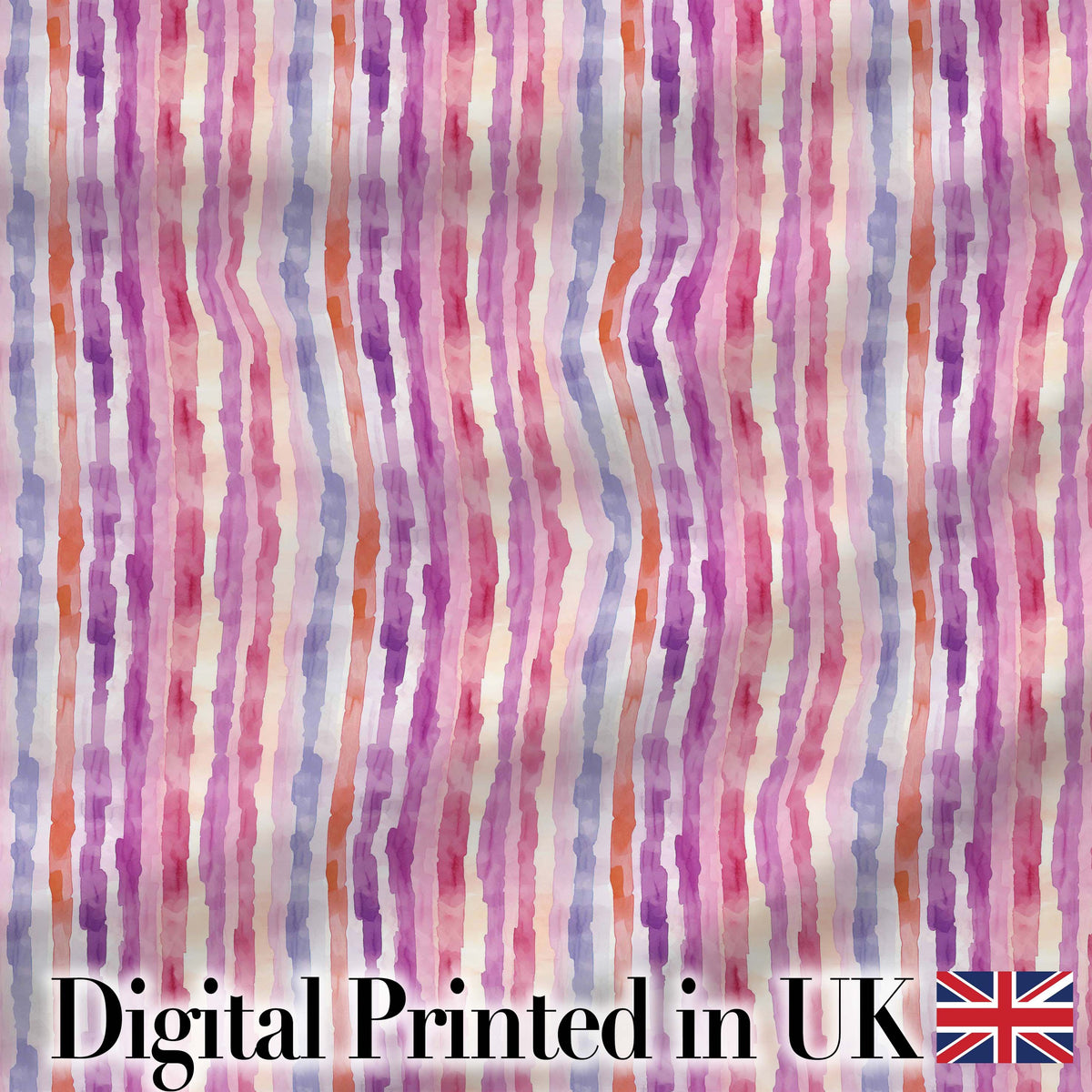 Soft Watercolor Vertical Stripes in Pink Purple Seamless Digital Print Fabric by the Metre UK Sewing Quilting Textile