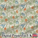 Vintage Birds and Roses Trellis Garden Pattern Seamless Digital Print Fabric by the Metre UK Sewing Quilting Textile