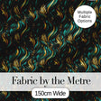 Luxury Art Deco Gold Teal Abstract Wave Pattern Seamless Digital Print Fabric by the Metre UK Sewing Quilting Textile