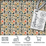 Modern Abstract Tribal Shapes Pattern on Cream Seamless Digital Print Fabric by the Metre UK Sewing Quilting Textile