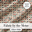 Abstract Retro Geometric Floral Pattern in Red Blue Seamless Digital Print Fabric by the Metre UK Sewing Quilting Textile