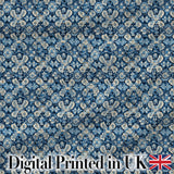Vintage Ethnic Ikat Diamond Pattern in Blue Seamless Digital Print Fabric by the Metre UK Sewing Quilting Textile