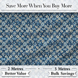 Vintage Ethnic Ikat Diamond Pattern in Blue Seamless Digital Print Fabric by the Metre UK Sewing Quilting Textile