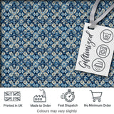 Vintage Ethnic Ikat Diamond Pattern in Blue Seamless Digital Print Fabric by the Metre UK Sewing Quilting Textile