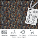 Vintage Crowd Illustration People Pattern in Warm Tones Seamless Digital Print Fabric by the Metre UK Sewing Quilting Textile