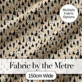 Elegant Black Dress Fashion Figures Pattern Seamless Digital Print Fabric by the Metre UK Sewing Quilting Textile