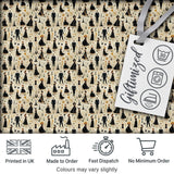 Elegant Black Dress Fashion Figures Pattern Seamless Digital Print Fabric by the Metre UK Sewing Quilting Textile