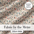 Retro Party People Music Fashion Pattern Seamless Digital Print Fabric by the Metre UK Sewing Quilting Textile
