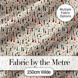 Retro Party People Music Fashion Pattern Seamless Digital Print Fabric by the Metre UK Sewing Quilting Textile