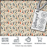 Retro Party People Music Fashion Pattern Seamless Digital Print Fabric by the Metre UK Sewing Quilting Textile