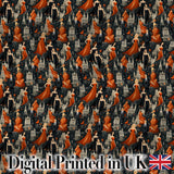Elegant Vintage Evening Couples Cityscape Seamless Pattern Digital Print Fabric by the Metre UK Sewing Quilting Textile