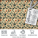Retro Mid Century Fashion Cars and Palm Trees Seamless Pattern Digital Print Fabric by the Metre UK Sewing Quilting Textile