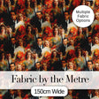 Classic Hollywood Glamour Portraits Artistic Seamless Pattern Digital Print Fabric by the Metre UK Sewing Quilting Textile