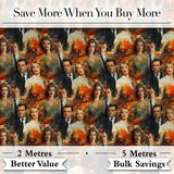 Classic Hollywood Glamour Portraits Artistic Seamless Pattern Digital Print Fabric by the Metre UK Sewing Quilting Textile