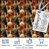 Classic Hollywood Glamour Portraits Artistic Seamless Pattern Digital Print Fabric by the Metre UK Sewing Quilting Textile