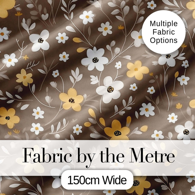 Soft Neutral Floral Botanical Seamless Pattern Digital Print Fabric by the Metre UK Sewing Quilting Textile