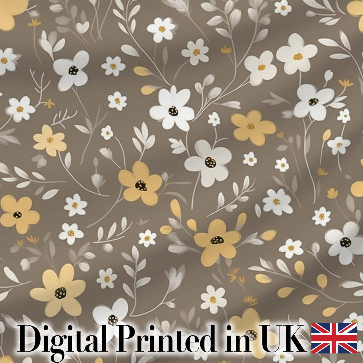 Soft Neutral Floral Botanical Seamless Pattern Digital Print Fabric by the Metre UK Sewing Quilting Textile