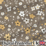 Soft Neutral Floral Botanical Seamless Pattern Digital Print Fabric by the Metre UK Sewing Quilting Textile