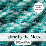 Soft Teal Dreamy Clouds Sky Seamless Pattern Digital Print Fabric by the Metre UK Sewing Quilting Textile