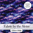 Deep Purple Cosmic Clouds Night Sky Seamless Pattern Digital Print Fabric by the Metre UK Sewing Quilting Textile
