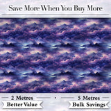 Deep Purple Cosmic Clouds Night Sky Seamless Pattern Digital Print Fabric by the Metre UK Sewing Quilting Textile