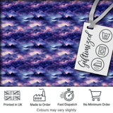 Deep Purple Cosmic Clouds Night Sky Seamless Pattern Digital Print Fabric by the Metre UK Sewing Quilting Textile