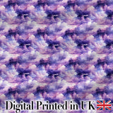 Lavender Dream Clouds Landscape Seamless Pattern Digital Print Fabric by the Metre UK Sewing Quilting Textile